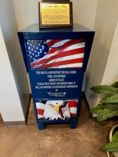 Flag Repository located in the front lobby of Central Fire Station