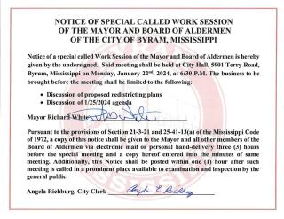 Notice of work session