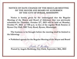 Notice of date change of Board Meeting